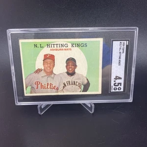 1959 Topps #317 NL Hitting Kings w/ Richie Ashburn Willie Mays HOF SGC 4.5 - Picture 1 of 2