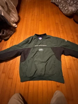 Chaqueta cortavientos New York Jets REEBOK para hombre grande verde en el campo NFL años 2000 Foto 1 de 4