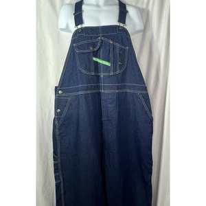 Key Imperial Mens Hi Back Bib Overalls Zipper Fly 273.41 Indigo Blue Denim 48x32 - Picture 1 of 15