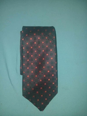 Alexander Julian Colours Silk Necktie Tie Red Black Medallion Geometric - Image 1 of 2