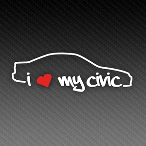 I Love My Civic EJ EG EH Sticker 20cm x 8cm Silhouette Tuning JDM Vinyl - Bild 1 von 4