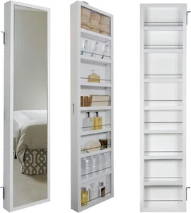 Deluxe Mirrored Behind The Door Adjustable Kitchen & Bathroom Storage Cabinet - Picture 1 of 9