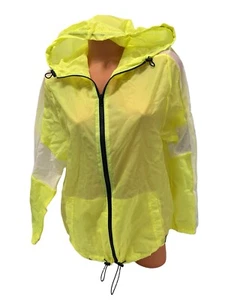 Victoria's Secret Pink Neon Yellow/Green Zip Lightweight Sheer Windbreaker XS/S - Picture 1 of 8