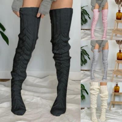 Lange Damen Overknee Stockings Stricke Dicke Strümpfe Leggings Kniestrumpf Socke - Bild 1 von 4