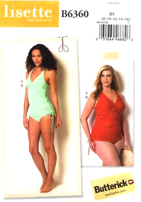 Tankini Swimsuit Butterick Sewing Pattern B6360 Lisette Sizes 8 to 16 - Image 1 of 2