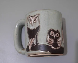 Tazza ceramica gres Mara of Mexico gufi fatta a mano 16 once senza piombo - Foto 1 di 8