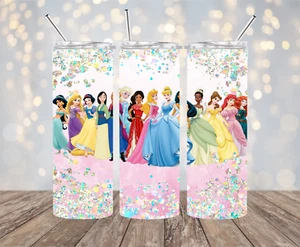 Princess 20 oz Insulated Skinny Tumbler with slide lock lid and straw - Picture 1 of 1