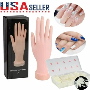 Nail Art Training Hand Flexible Movable Fake Hand Manicure Practice Nail Tips - Picture 1 of 13
