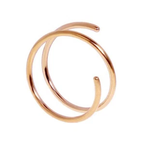 Double Hoop Nose Ring Rose Gold Single Piercing Spiral Jew Multi Gauges, Sizes - Picture 1 of 20