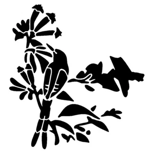 Stencil davvero grandi, uccellino dalla coda lunga 2 stencil, 5,9 x 5,9", fiori, pavone - Foto 1 di 1