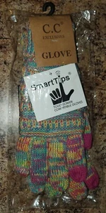 C.C Exclusive Multi Tone Touch Screen Cable Knit Gloves NWT 🤩  - Picture 1 of 10