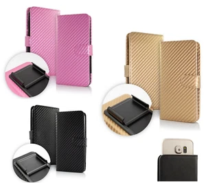 Custodia UNIVERSALE per HUAWEI P8 LITE SMART TAG-L01 TAG-L02 Cover LIBRO STAND - Foto 1 di 8