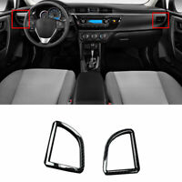 Carbon Fiber Dashboard L/&R Air Outlet Vent Trim 2pc For Toyota Corolla 2014-2016