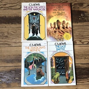 VTG Lot CS Lewis Chronicles of Narnia - Books 1, 3, 6, 7 Vintage 50's Paperback - Picture 1 of 19