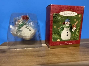 NOB Hallmark Keepsake Ornament 2001 Son ~ Hockey Snowman w/Hockey Stick - Picture 1 of 12