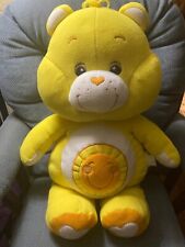 2002 Care Bears Sunshine Large Jumbo Bear Plush 26" Yellow Sunshine Plush Pillow