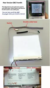 New Version For Nintendo GBC Game Boy Color Frontlit Frontlight Front Light Kit - Picture 1 of 6