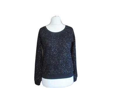 180 032 Ckh Clockhouse C&A Damen Pullover schwarz glitzer  Gr. XS Langarm Pulli - Bild 1 von 3