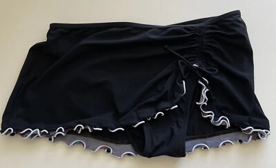 Profile by Gottex  Swim Skirt Size 6 Black Ruffles 503-1P92 - Image 1 of 4