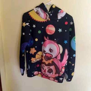 Flamingo YouTuber Colorful Kids Graphic 3D Hoodie Size Large - Picture 1 of 4
