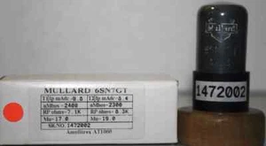 Rare 6SN7GT Mullard Black Base Made in Gt. Britain Amplitrex Tested Qty 1 Pc - Picture 1 of 6