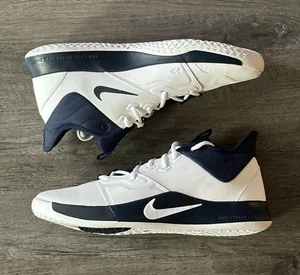 Nike PG 3 Paul George TB Promo Blanco Azul Marino Hombres Zapatos CN9513 110 Talla 14 - Imagen 1 de 9