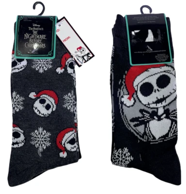 NEW Disney Tim Burton's The Nightmare Before Christmas Socks Size 6-12 - 2 Pairs - Image 1 of 4