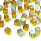 Brin de perles en verre cube 8 en paquet de 2 - marron multi