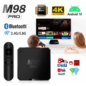 Lot of 10 Units Android 10.0 ATV 4K UHD M98 Pro 16GB Dual WiFi Bluetooth TV Box - Picture 1 of 7