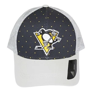 Pittsburgh Penguins NHL Para Hombre Adidas Malla Espalda Sombrero, Talla Única, Negro/Plateado - Imagen 1 de 3