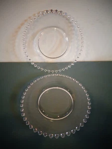 2 IMPERIAL GLASS CANDLEWICK 8 1/2" SALAD PLATES - Picture 1 of 2