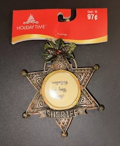 NEW The Unique Collection Christmas Ornament Picture Frame - Sheriff Star Badge - Picture 1 of 2