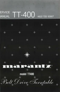 Manual de servicio instrucciones para Marantz TT-400 - Imagen 1 de 1