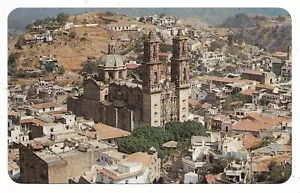 Postcard Taxco Guerrer Mexicon Aerial View Santa Prince Parish - Foto 1 di 2