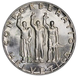 Switzerland - 1941 B - Confederation 5 Francs- PCGS MS66 - GEM WARTIME ISSUE - Picture 1 of 5