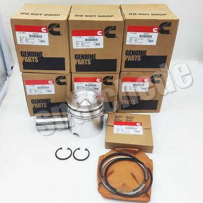 6Pcs Cummins 4955520 Piston&Piston Rings Kit Fits For 2007-2019 Dodge Ram 6.7L - Image 1 of 4