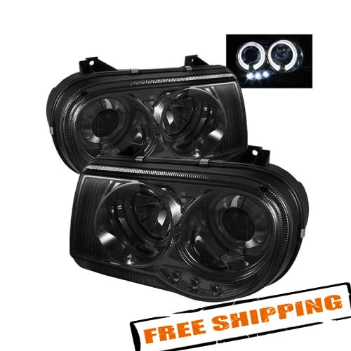 Faros proyectores halo LED de humo Spyder 5009159 para Chrysler 300C 2005-2010 Foto 1 de 4