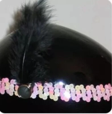 Child Flapper años 20 teniente Accesorio de Disfraz de Cabeza de Lentejuelas Rosa/Pluma Negra Foto 1 de 3