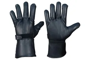 Men Premium Winter Motorcycle Gloves | Black Sheep Leather Thinsulate Gauntlet - Picture 1 of 5