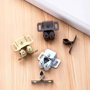 Cupboard Lock Screw 4Pcs Furniture Fitting Double Roller Catch Door Stop Closer - Picture 1 of 15