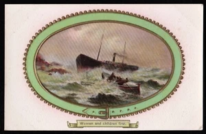 Women And Children First Belt Border Art Postcard - Picture 1 of 2