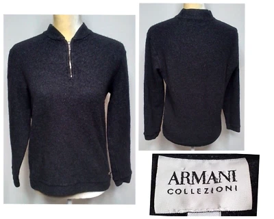 Suéter feminino Armani Collezioni grande cinza carvão #W3000 - Imagem 1 de 4