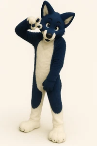 Dark Blue Husky Dog Furry Mascot Costume Suit Fancy Dress Cosplay School Event - Picture 1 of 1