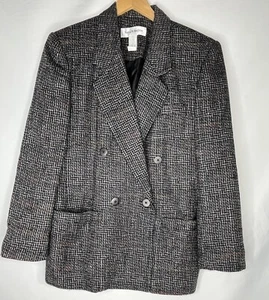 Norton McNaughton Womens 12 Vintage blazer Wool Blend Double Breasted - Picture 1 of 6