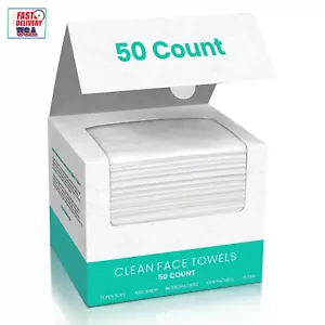 Disposable Face Towel, Biodegradable Face Towels, 10" X 12" Super Thick Soft Fac - Picture 1 of 12