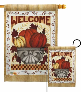 Herbst Willkommen Garten Flagge Ernte & Herbst Deko Geschenk Hof Haus Banner - Bild 1 von 17