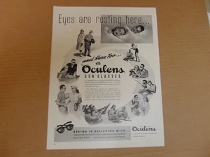 1946 OCULENS SUN GLASSES SEEING IS RELIEVING  vintage art print ad  - Picture 1 of 1