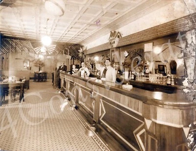 1930 NYC 8th Ave 28 Street Original ÚNICO Foto Sepia Papel Lino Pesado T4H Foto 1 de 2