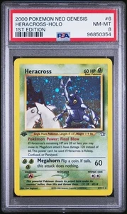 2000 Pokemon Neo Genesis 1st Edition 6 Heracross Holo PSA 8 Nm Mt - Picture 1 of 2