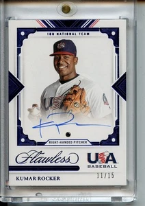 2022 Panini Flawless #USA-KR Kumar Rocker USA Gems Signatures Sapphire #/15 - Bild 1 von 2